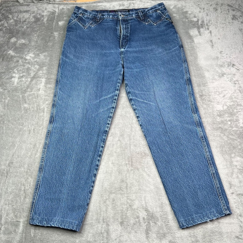 Vintage Rocky Mountain Jeans Rockies Women 36 Long Blue Bareback USA Denim 36x30
